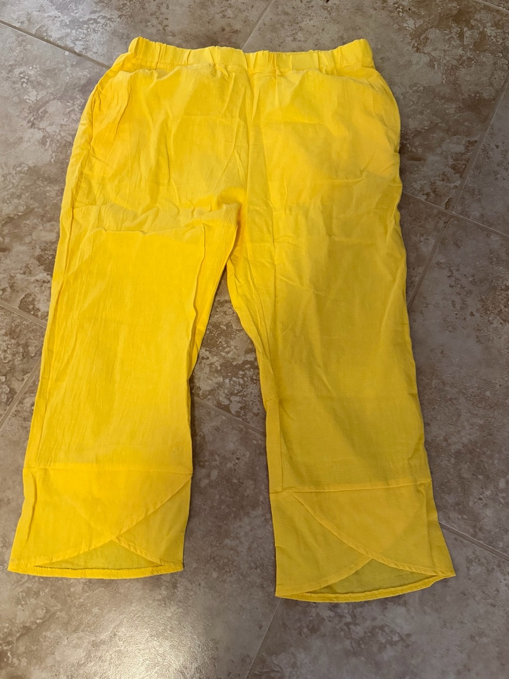 Bright Yellow Lightweight Cropped Pants